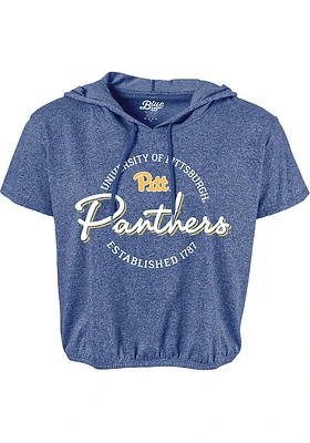 Pitt Panthers Womens Blue Clear Coat Hood Short Sleeve T-Shirt