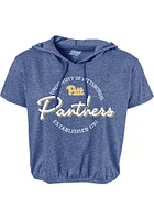 Pitt Panthers Womens Blue Clear Coat Hood Short Sleeve T-Shirt