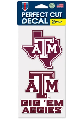 Texas A&M Aggies 4x4 2 Pack Auto Decal - Maroon