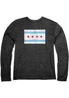 Rally Chicago Black City Flag Long Sleeve Fashion T Shirt