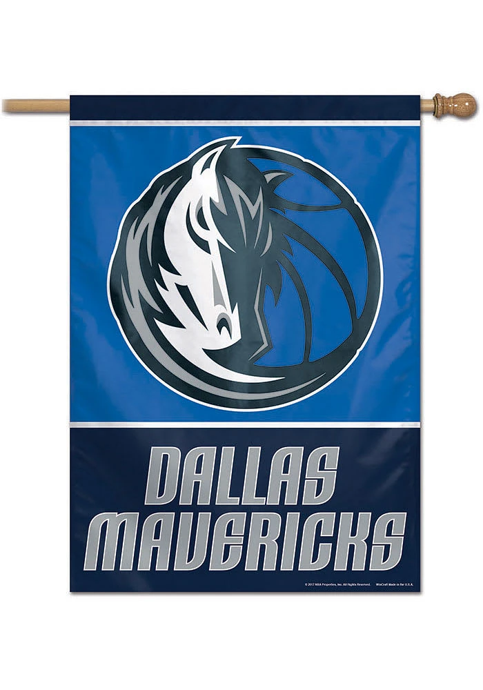Dallas Mavericks 28x40 Red Silk Screen Sleeve Banner - Blue