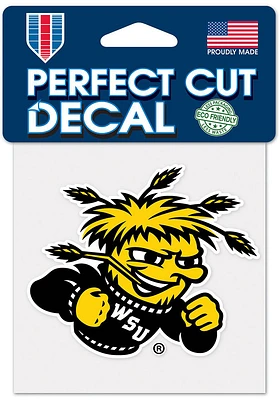 Wichita State Shockers 4x4 Auto Decal - Yellow