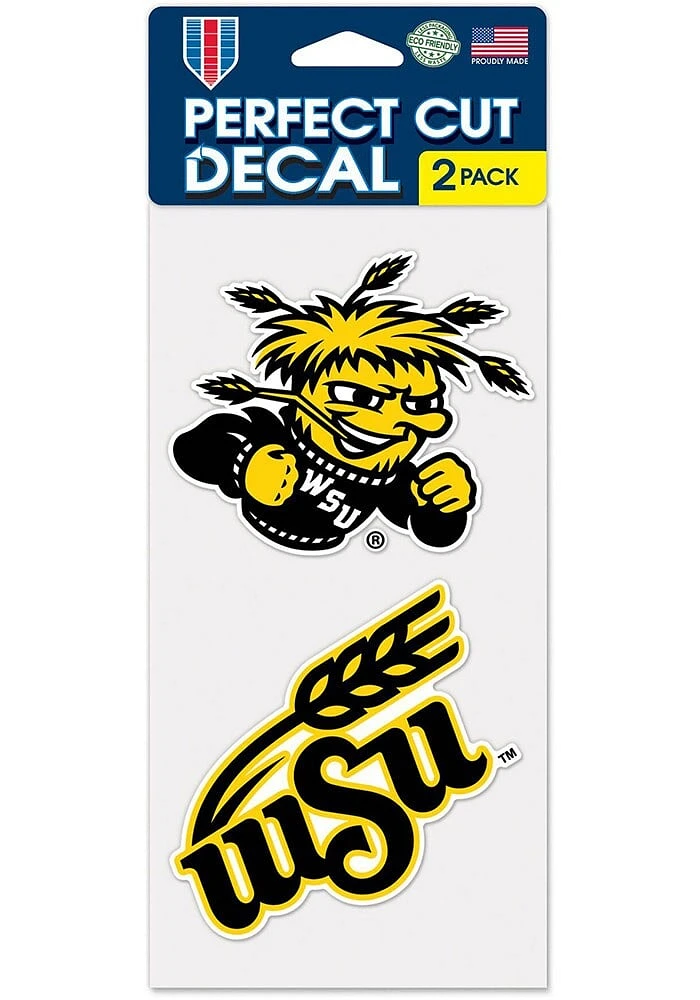Wichita State Shockers 4x4 2 Pack Auto Decal - Yellow