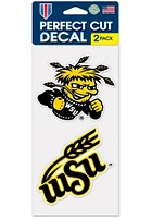 Wichita State Shockers 4x4 2 Pack Auto Decal - Yellow