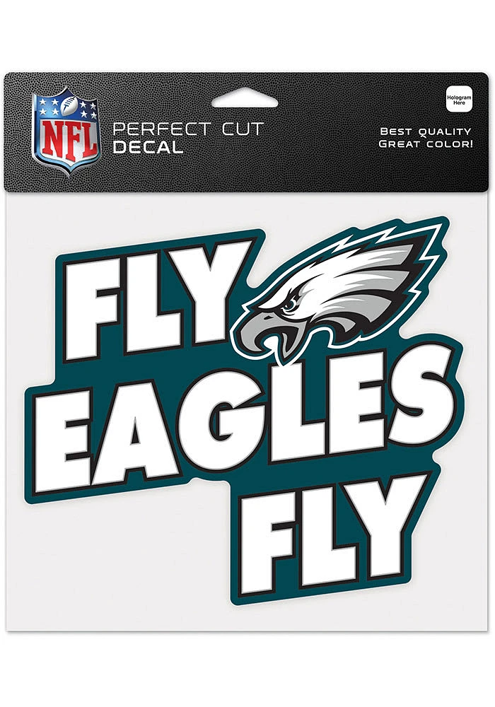 Philadelphia Eagles 8x8 Slogan Auto Decal - Midnight Green