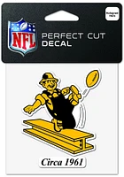 Pittsburgh Steelers 4x4 Retro Design Auto Decal - Yellow
