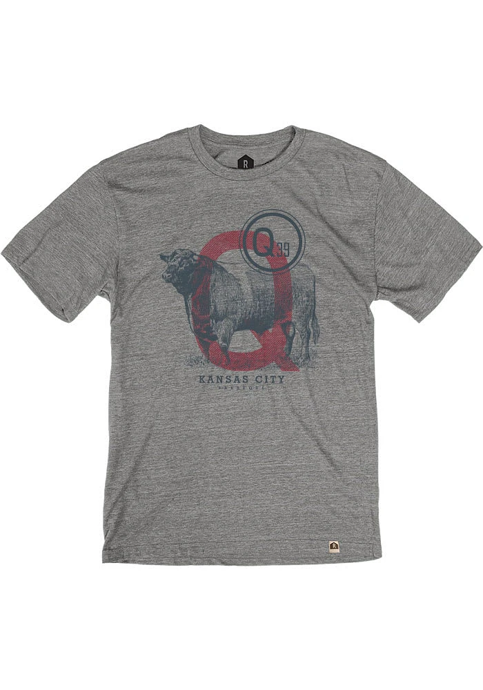 Rally Kansas City Grey Q39 Short Sleeve Fashion T Shirt