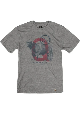 Rally Kansas City Grey Q39 Short Sleeve Fashion T Shirt