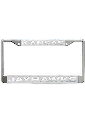 Kansas Jayhawks Frosted License Plate Frame - Silver