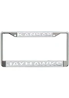 Kansas Jayhawks Frosted License Plate Frame - Silver