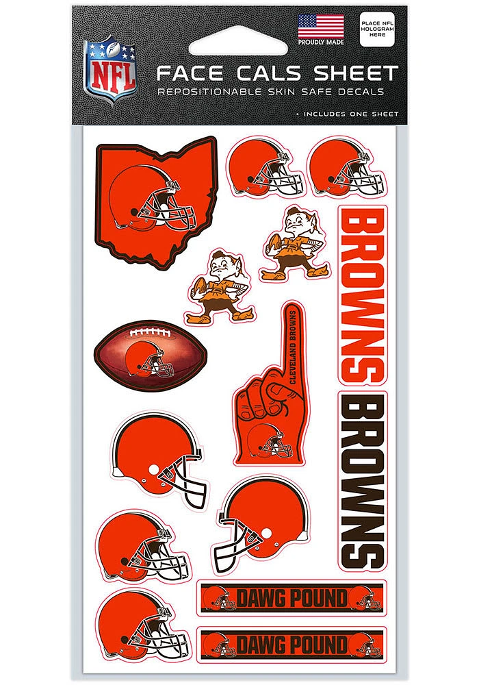 Cleveland Browns 4x7 Face Tattoo