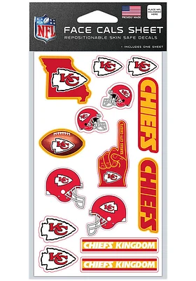 Kansas City Chiefs 4x7 Face Tattoo