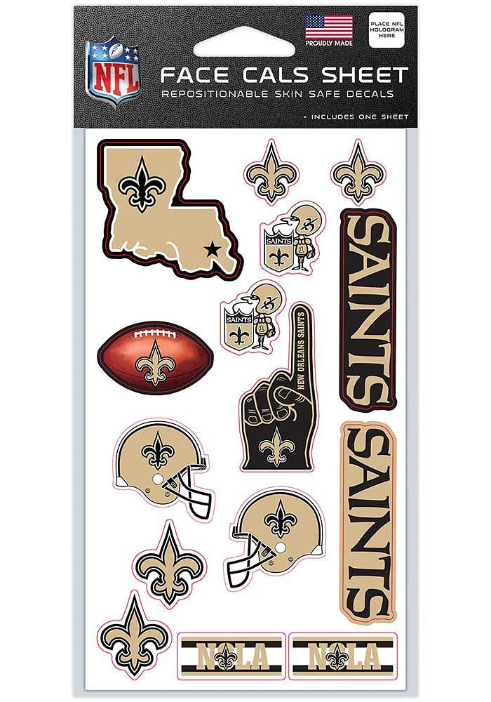 New Orleans Saints 4x7 Face Tattoo