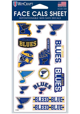 St Louis Blues 4x7 Face Tattoo
