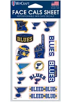 St Louis Blues 4x7 Face Tattoo