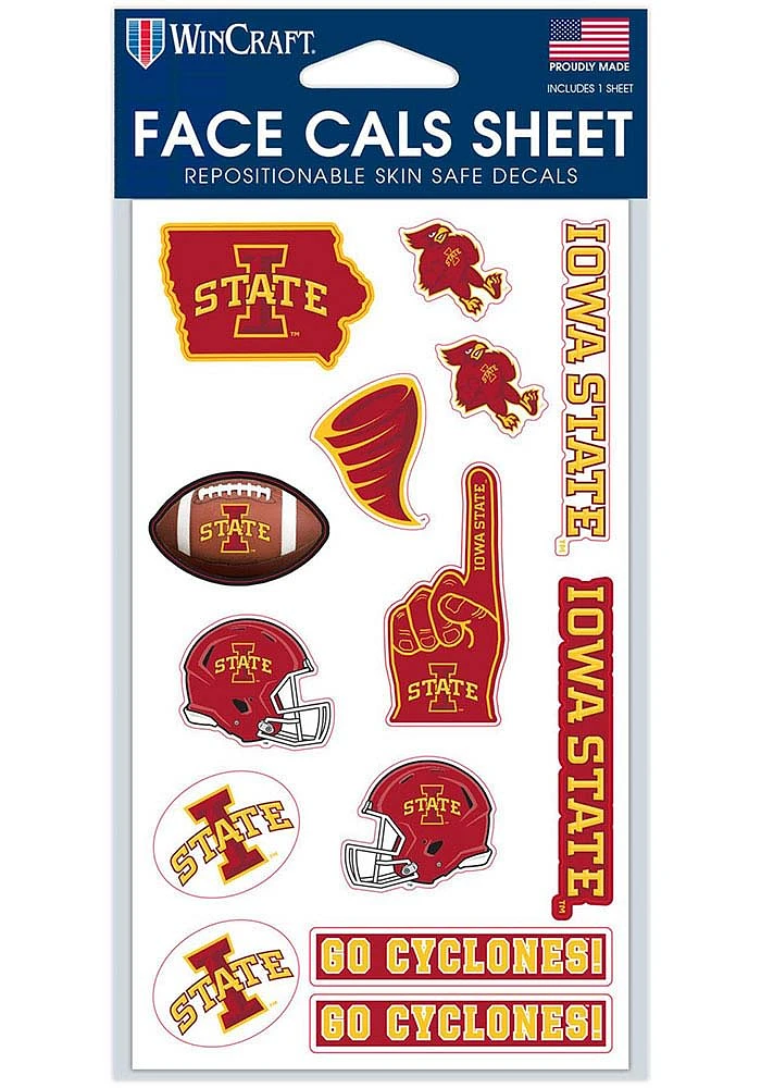 Iowa State Cyclones 4x7 Face Tattoo