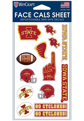 Iowa State Cyclones 4x7 Face Tattoo