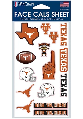 Texas Longhorns 4x7 Face Tattoo
