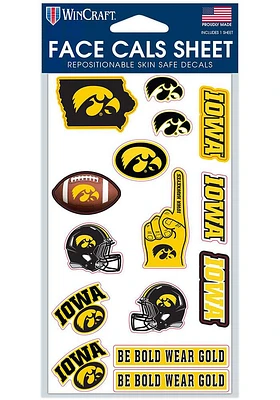 Iowa Hawkeyes 4x7 Face Tattoo