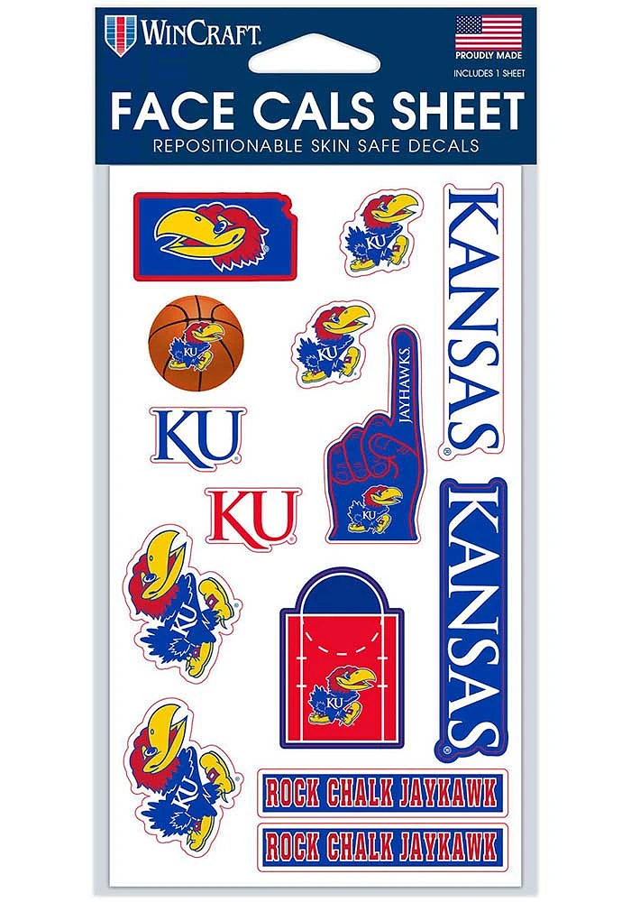 Kansas Jayhawks 4x7 Face Tattoo