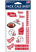 Nebraska Cornhuskers 4x7 Face Tattoo