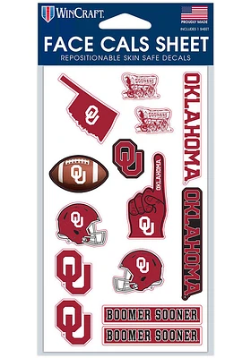 Oklahoma Sooners 4x7 Face Tattoo