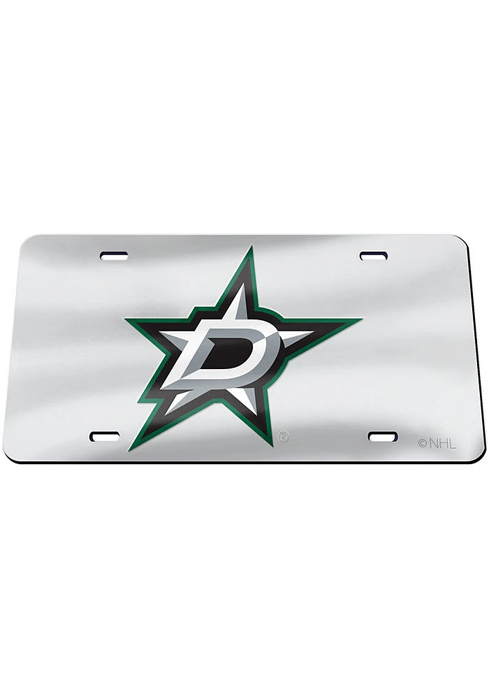 Dallas Stars Silver Team Logo Silver Car Accessory License Plate