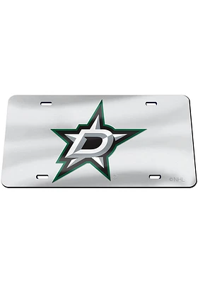 Dallas Stars Silver Team Logo Silver Car Accessory License Plate