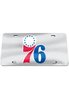 Philadelphia 76ers Silver Team Logo Silver Car Accessory License Plate