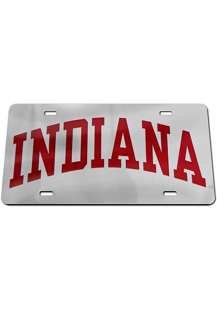 Indiana Hoosiers Silver Team Logo Silver Car Accessory License Plate
