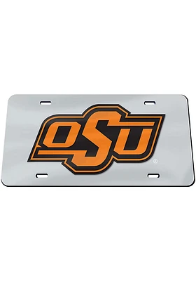 Oklahoma State Cowboys Silver Team Logo Silver Car Accessory License Plate