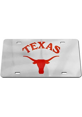 Texas Longhorns Silver Team Logo Silver Car Accessory License Plate