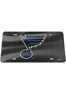 St Louis Blues Grey Carbon Fiber Car Accessory License Plate