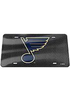 St Louis Blues Grey Carbon Fiber Car Accessory License Plate