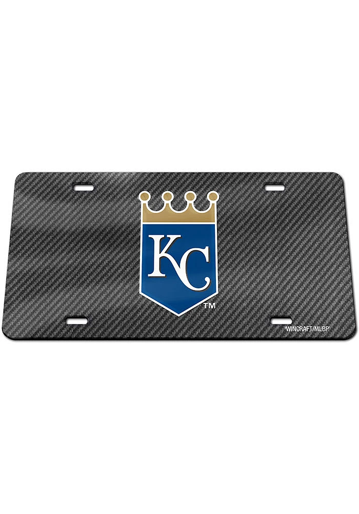 Kansas City Royals Grey Carbon Fiber Car Accessory License Plate