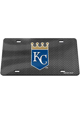 Kansas City Royals Grey Carbon Fiber Car Accessory License Plate