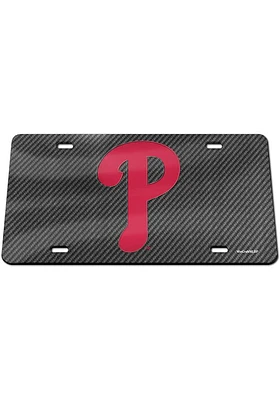 Philadelphia Phillies Grey Carbon Fiber Car Accessory License Plate