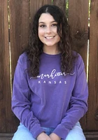 Manhattan Womens Purple Script LS Tee