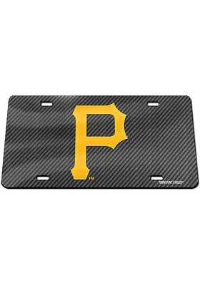 Pittsburgh Pirates Grey Carbon Fiber Car Accessory License Plate