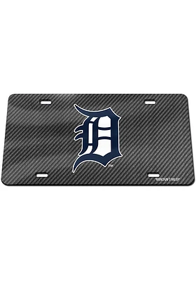 Detroit Tigers Grey Carbon Fiber Car Accessory License Plate