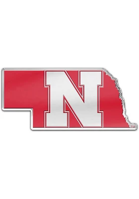 Nebraska Cornhuskers Auto Badge Car Emblem - Red