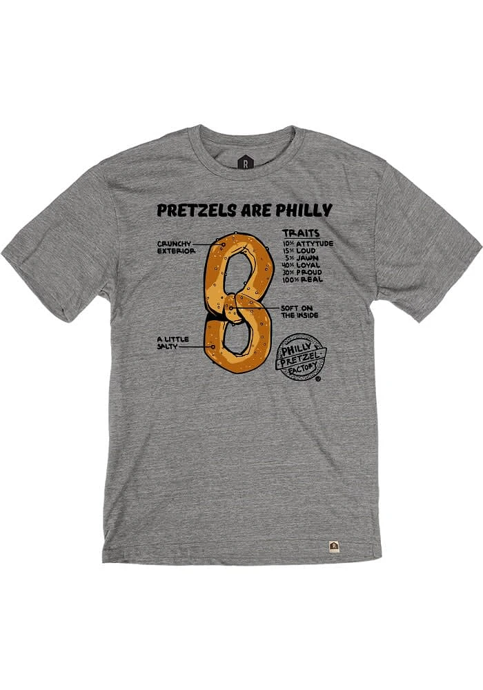 Rally Philadelphia Grey Pretzels Are Philly Short Sleeve Fashion T Shirt