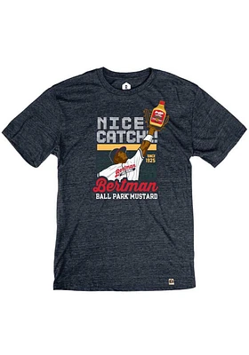 Rally Cleveland Navy Blue Bertman Mustard Short Sleeve Fashion T Shirt