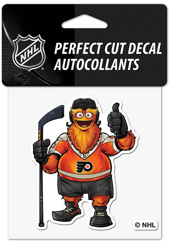 Philadelphia Flyers Gritty 4x4 Auto Decal - Orange