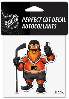 Philadelphia Flyers Gritty 4x4 Auto Decal - Orange