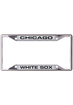 Chicago White Sox Metallic Inlaid License Plate Frame - Black