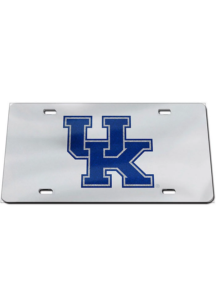 Kentucky Wildcats Silver Glitter Logo Car Accessory License Plate