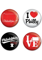 Philadelphia 4pk Button - Red