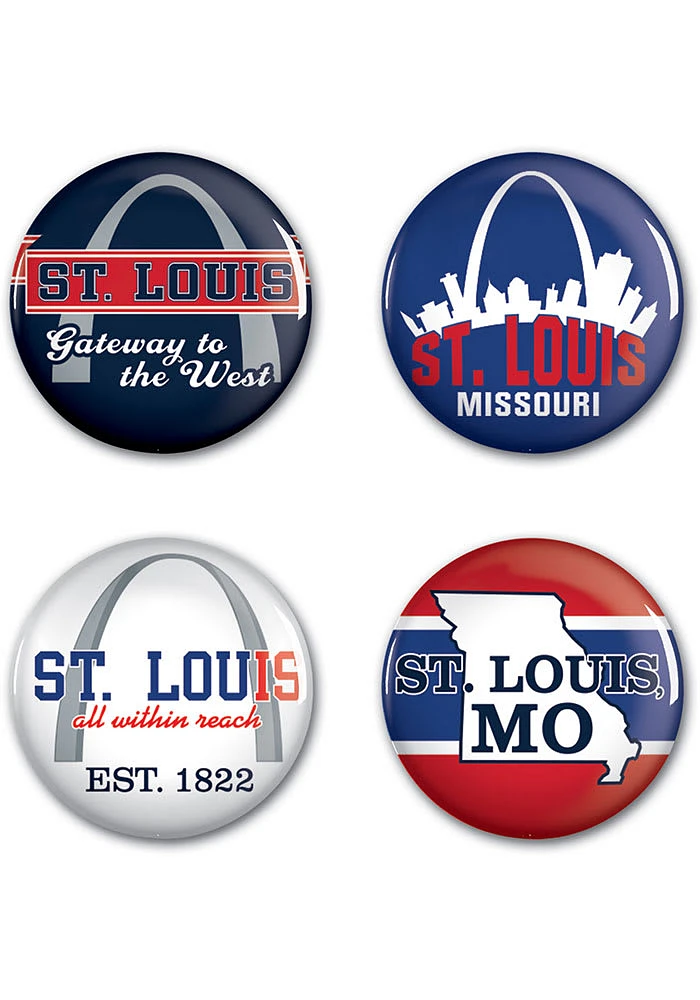 St Louis 4pk Button - Red