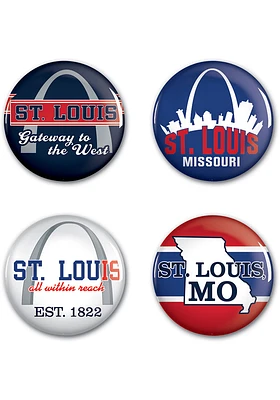 St Louis 4pk Button - Red